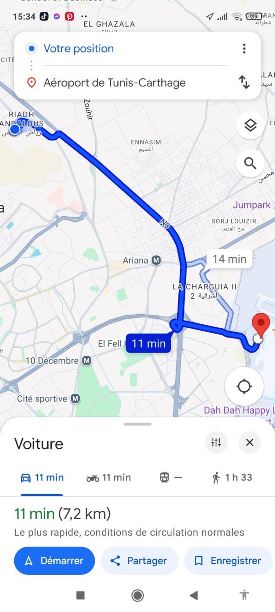 Etage De Villa Avec Jardin, Pres De L'Aireport Et Parking Prive Ариана Екстериор снимка